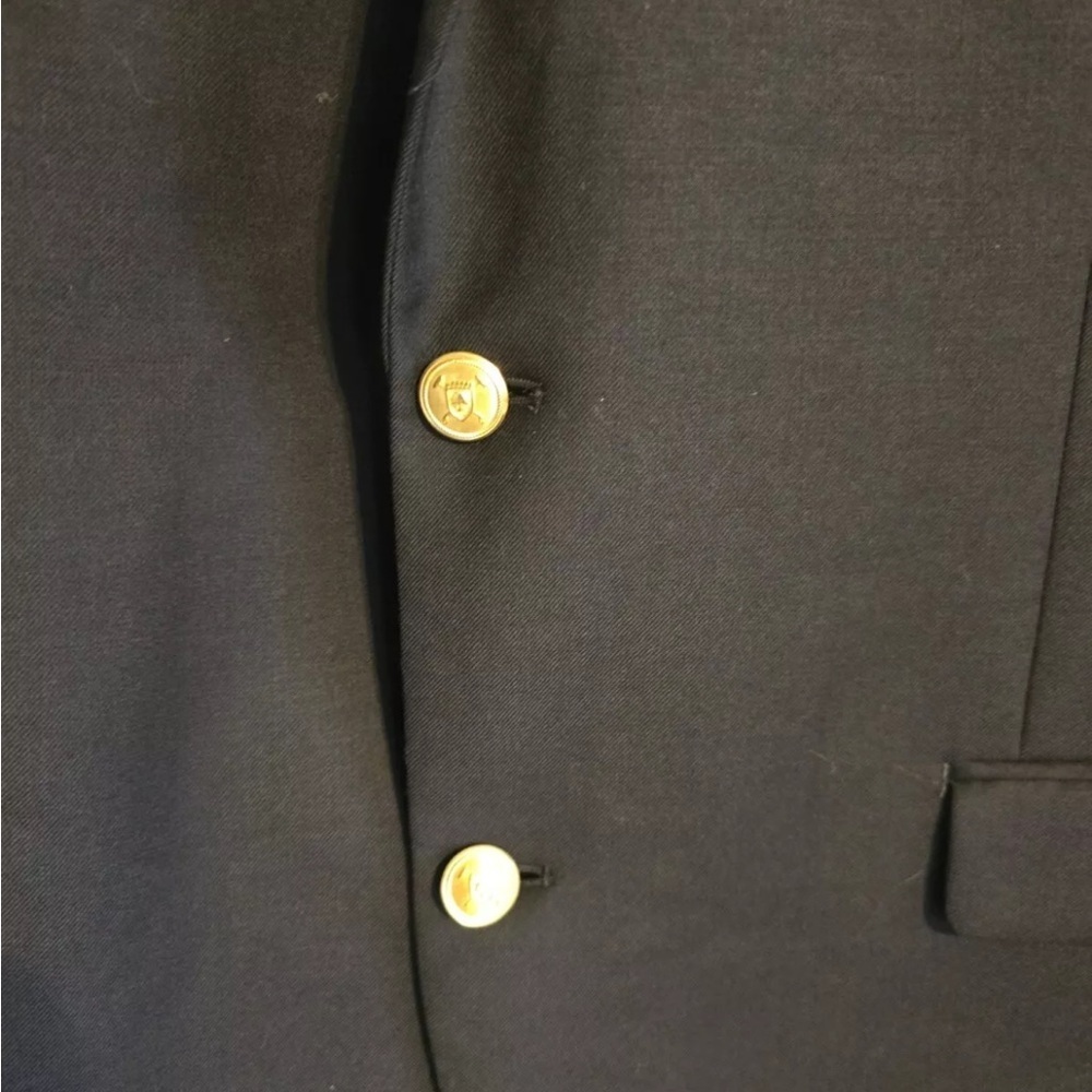 Lauren Ralph Lauren Sports Coat Men 44L Navy Blue Wool Gold Button Career - Picture 5 of 15